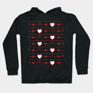 Red Hearts Pattern Hoodie